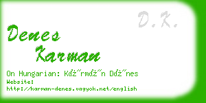 denes karman business card